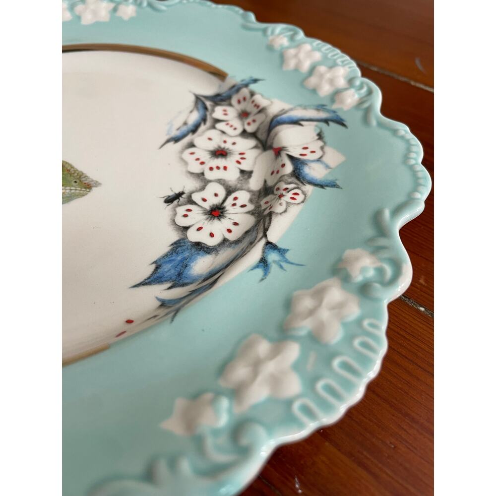 Anthropologie Lou Rota Nature Table Chameleon Plate Aqua 9.5 - Picture 6 of 7
